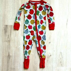 Little Sleepies apples pajamas size 12-18m